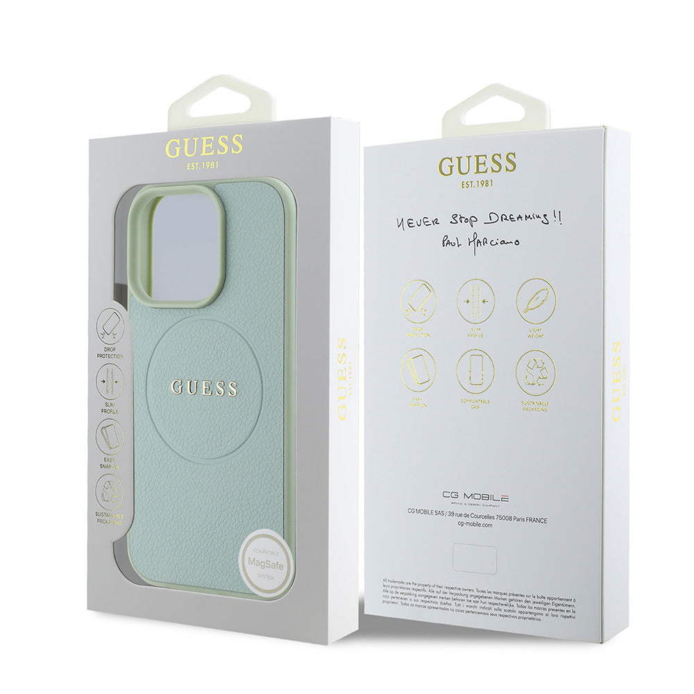 iPhone 16 Pro Kılıf Guess Orijinal Lisanslı M-safe Şarj Özellikli Yazı Logolu Grained Kılıf