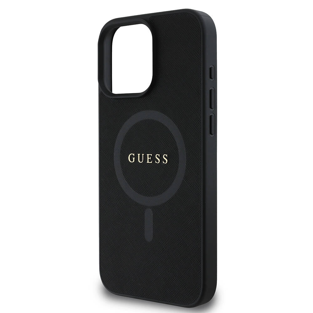 iPhone 16 Pro Kılıf Guess Orijinal Lisanslı M-safe Şarj Özellikli Yazı Logolu Saffiano Classic Kılıf