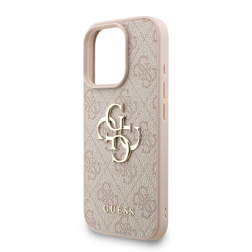 iPhone 16 Pro Kılıf Guess Orijinal Lisanslı PU Deri Bilek Askı İpli Metal Büyük 4G ve Yazı Logolu Kılıf