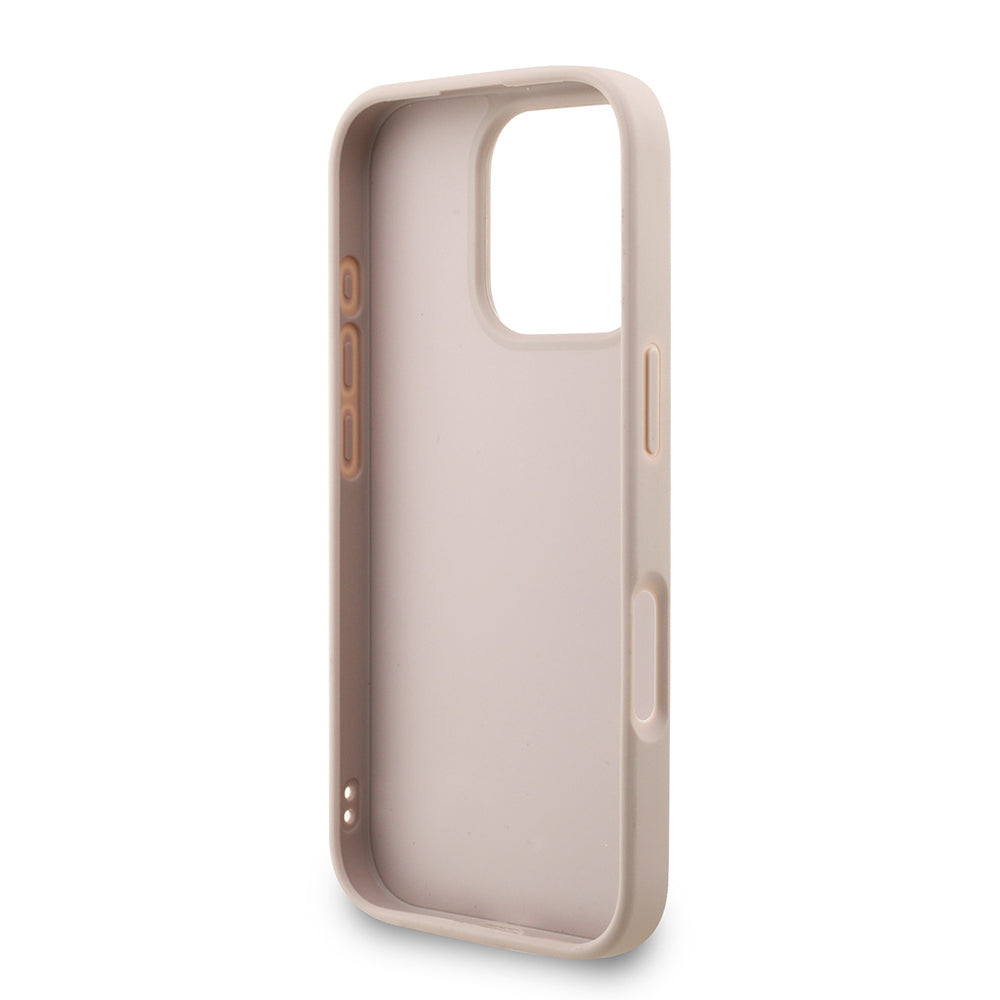 iPhone 16 Pro Kılıf Guess Orijinal Lisanslı PU Deri Bilek Askı İpli Metal Büyük 4G ve Yazı Logolu Kılıf