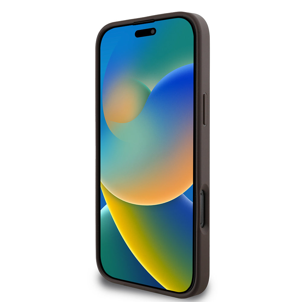 iPhone 16 Pro Kılıf Guess Orijinal Lisanslı PU Deri Şerit Logo Dizaynlı Kılıf