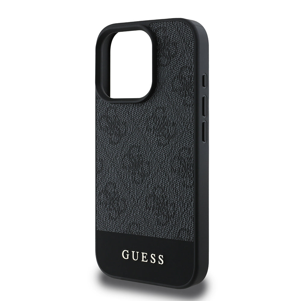 iPhone 16 Pro Kılıf Guess Orijinal Lisanslı PU Deri Şerit Logo Dizaynlı Kılıf