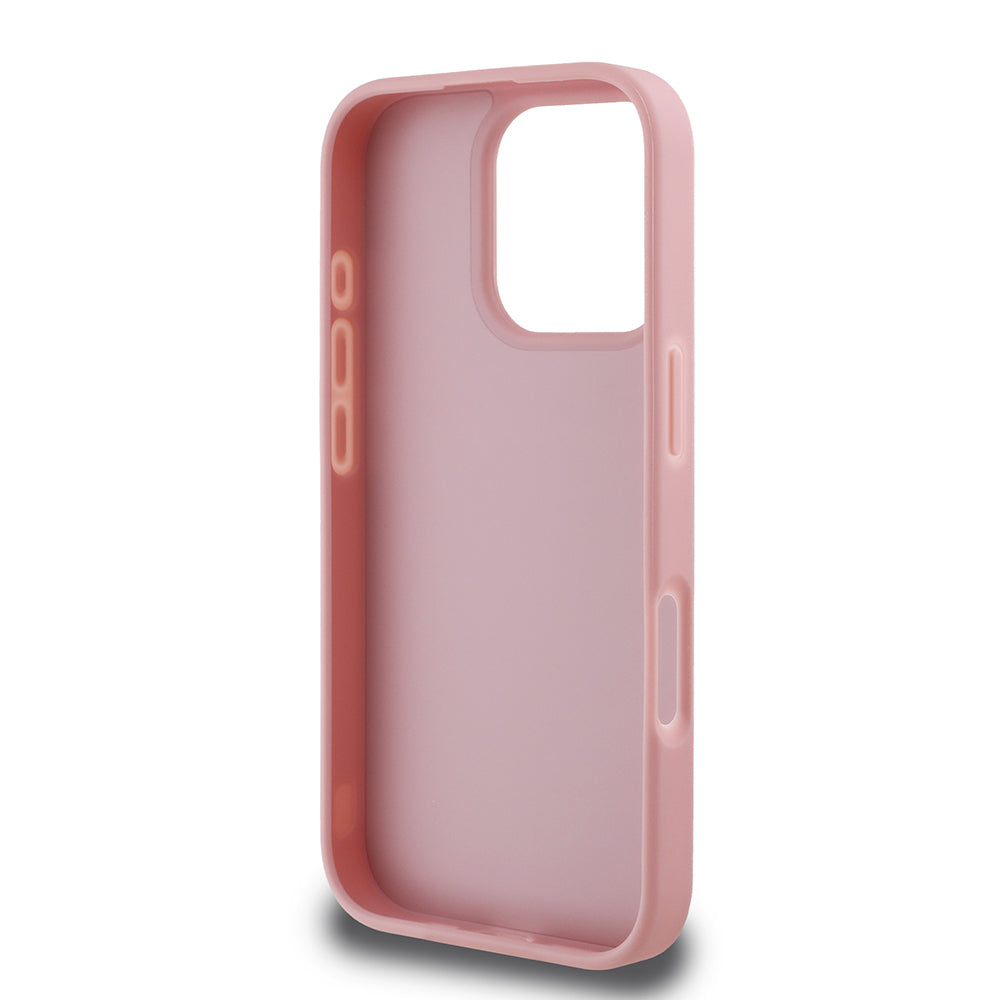 iPhone 16 Pro Kılıf Guess Orijinal Lisanslı Taşlı Arka Yüzey Üçgen Logolu Kılıf
