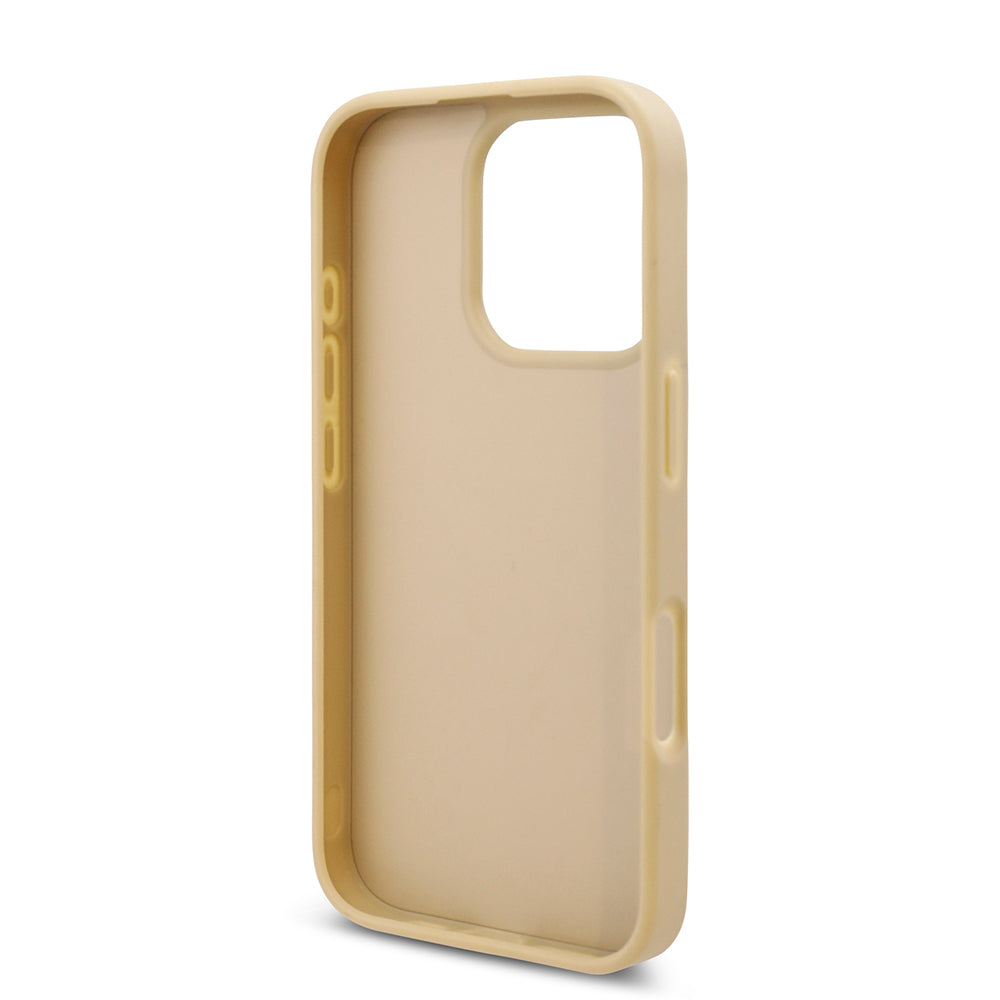iPhone 16 Pro Kılıf Guess Orijinal Lisanslı Taşlı Arka Yüzey Üçgen Logolu Kılıf