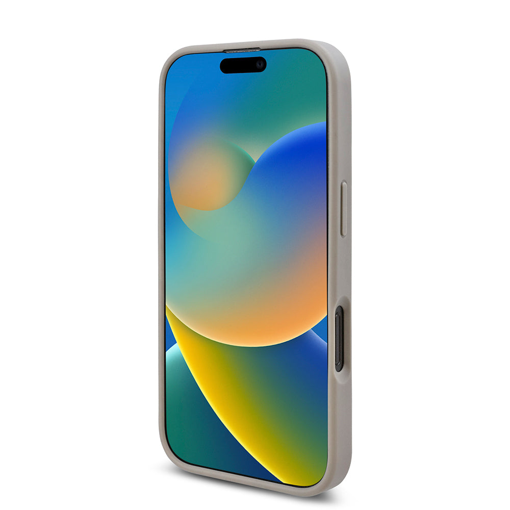 iPhone 16 Pro Kılıf Guess Orijinal Lisanslı Taşlı Arka Yüzey Üçgen Logolu Kılıf