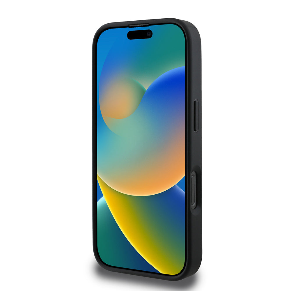 iPhone 16 Pro Kılıf Guess orijinal Lisanslı M-safe Şarj Özellikli 4G Desenli Çizgili Kartlıklı Kılıf