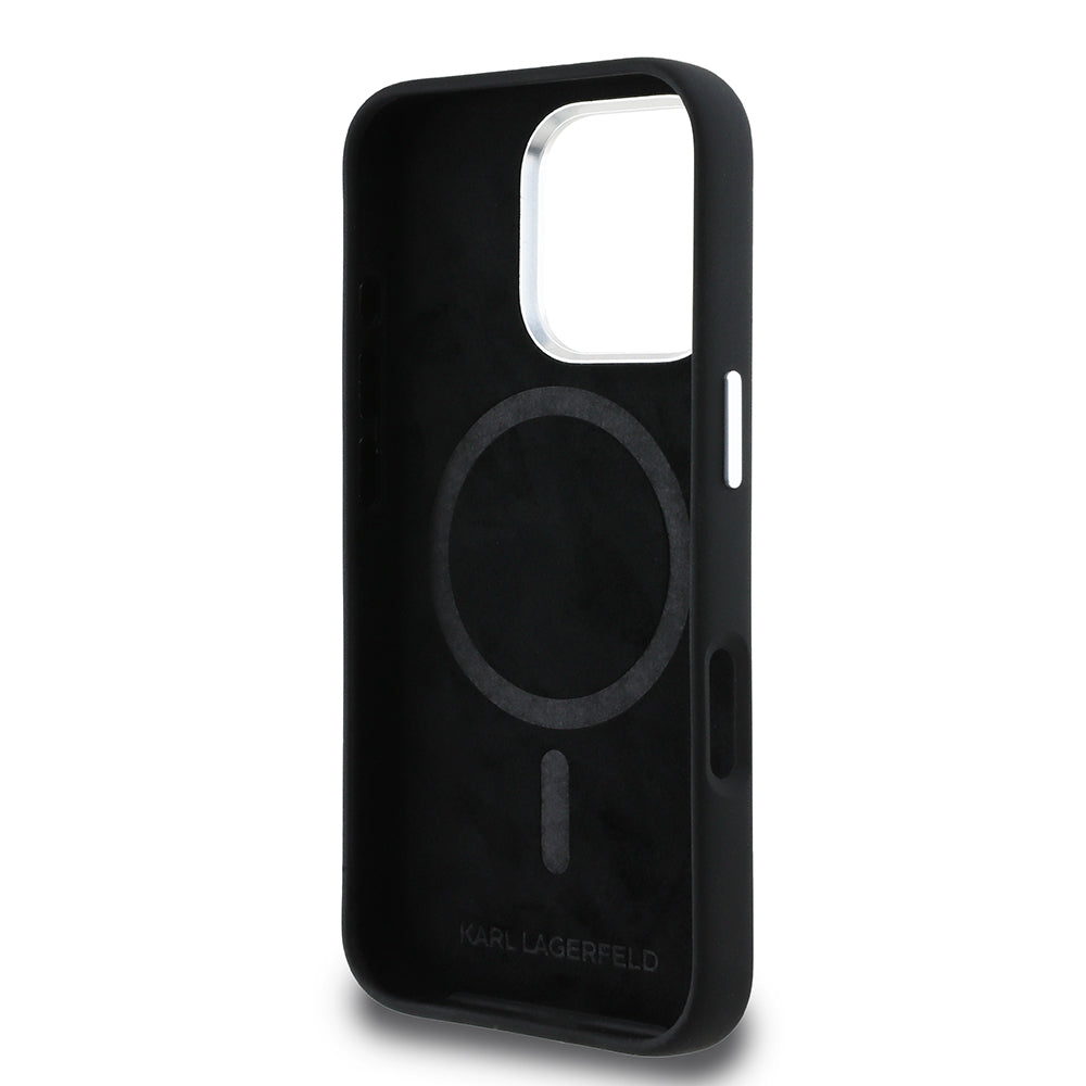 iPhone 16 Pro Kılıf Karl Lagerfeld Orijinal Lisanslı Karl & Choupette Sketch Logo Sililkon Kılıf