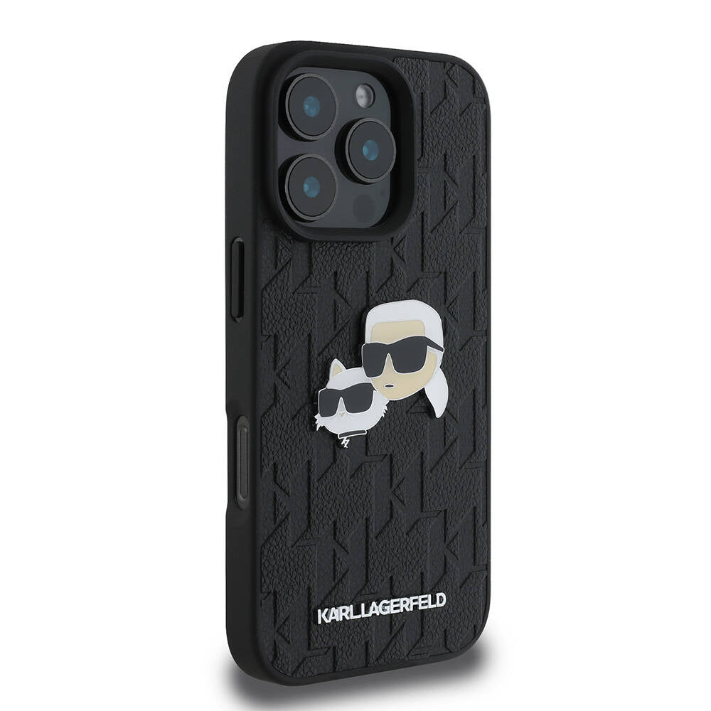 iPhone 16 Pro Kılıf Karl Lagerfeld Orijinal Lisanslı K&C Heads Monogram Pin Kılıf