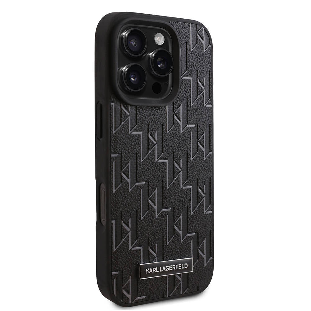 iPhone 16 Pro Kılıf Karl Lagerfeld Orijinal Lisanslı M-safe Şarj Özellikli KL Yazılı Hot Stamp Kılıf
