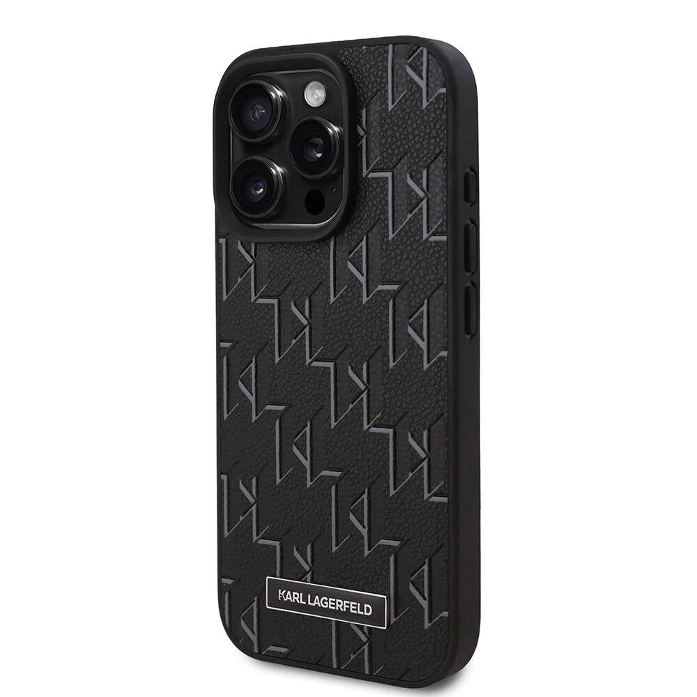 iPhone 16 Pro Kılıf Karl Lagerfeld Orijinal Lisanslı M-safe Şarj Özellikli KL Yazılı Hot Stamp Kılıf