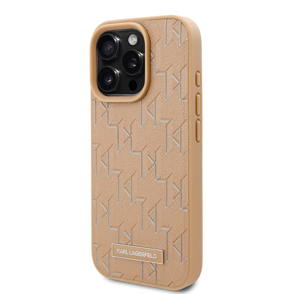 iPhone 16 Pro Kılıf Karl Lagerfeld Orijinal Lisanslı M-safe Şarj Özellikli KL Yazılı Hot Stamp Kılıf