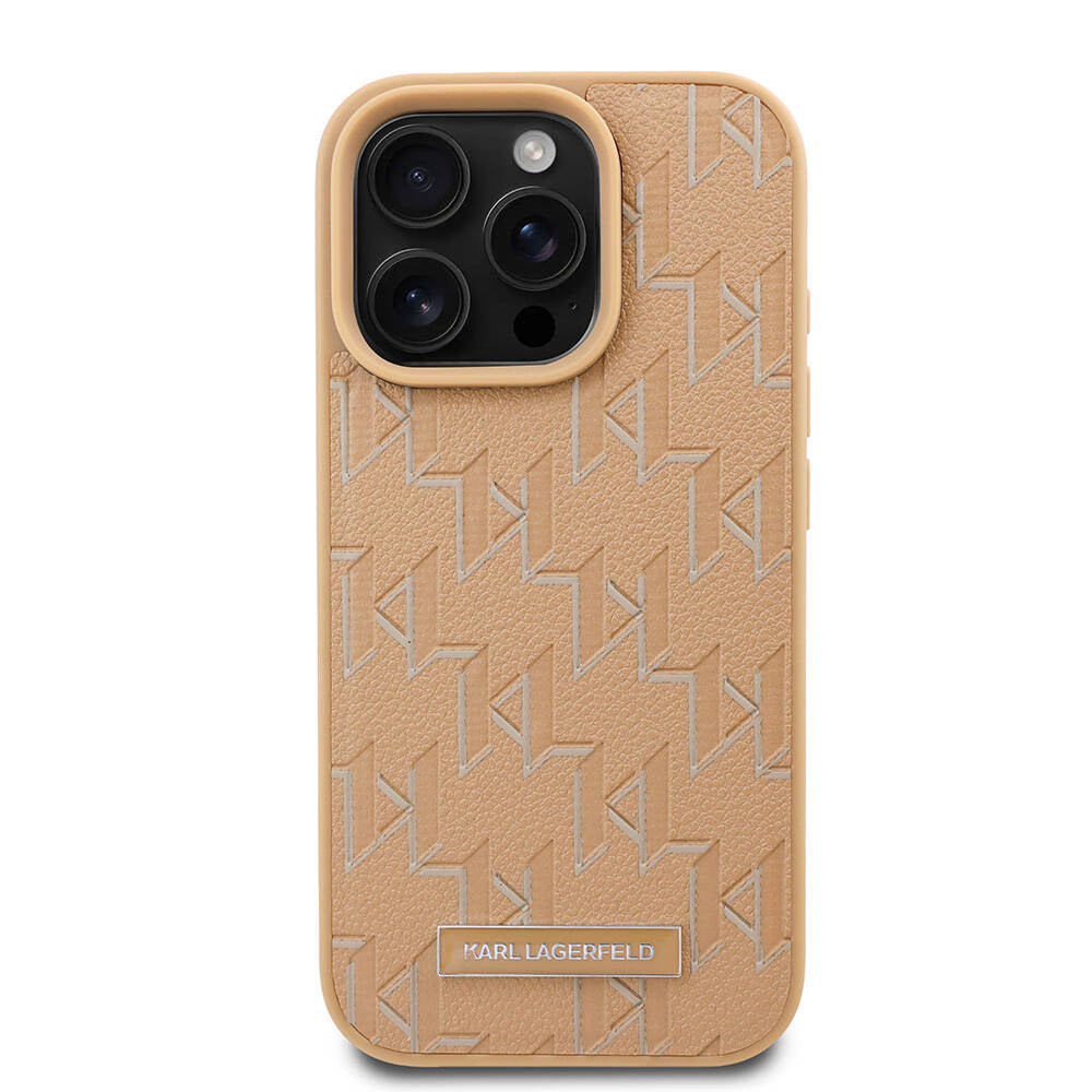 iPhone 16 Pro Kılıf Karl Lagerfeld Orijinal Lisanslı M-safe Şarj Özellikli KL Yazılı Hot Stamp Kılıf