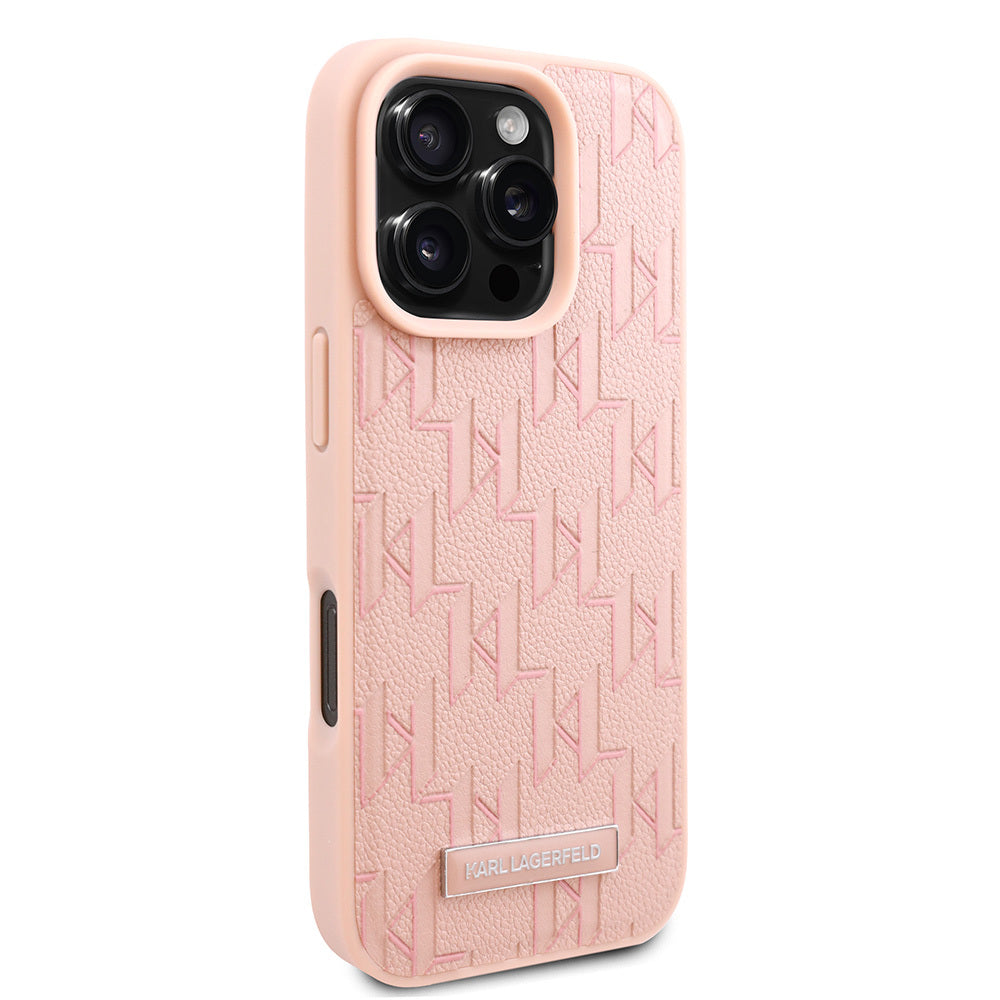 iPhone 16 Pro Kılıf Karl Lagerfeld Orijinal Lisanslı M-safe Şarj Özellikli KL Yazılı Hot Stamp Kılıf