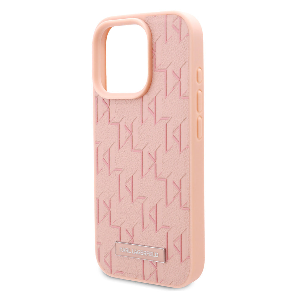 iPhone 16 Pro Kılıf Karl Lagerfeld Orijinal Lisanslı M-safe Şarj Özellikli KL Yazılı Hot Stamp Kılıf