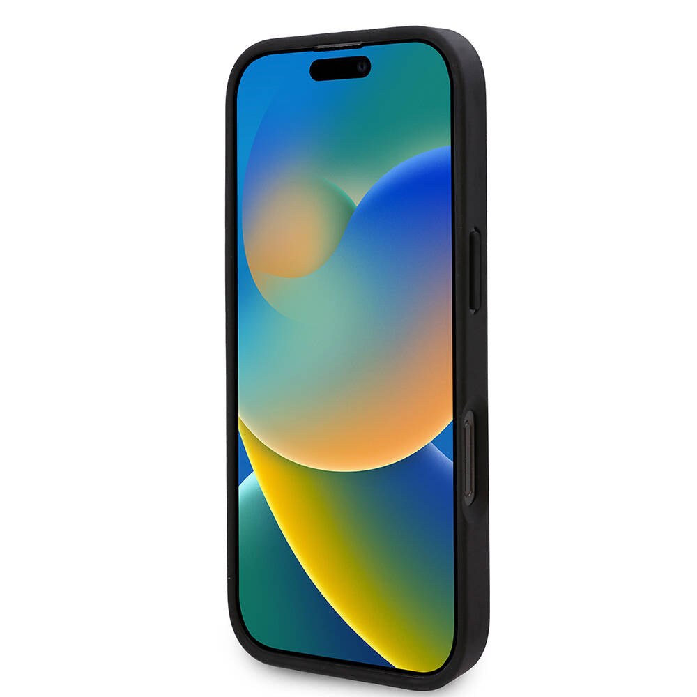 iPhone 16 Pro Kılıf Karl Lagerfeld orijinal Lisanslı M-safe Şarj Özellikli PU Deri Karl Heads Desenli Klasik Logolu Kılıf
