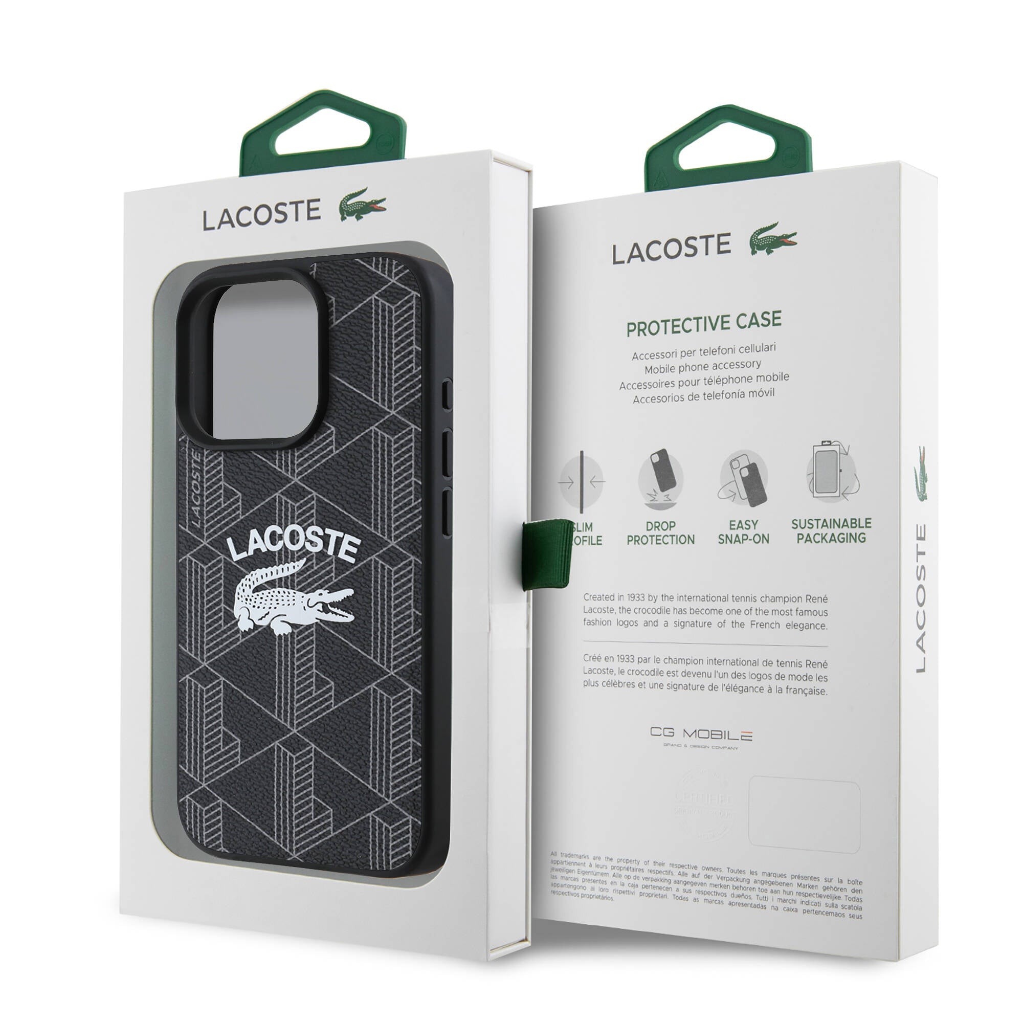iPhone 16 Pro Kılıf Lacoste Orijinal Lisanslı M-safe Şarj Özellikli Mono Vintage Logo Kılıf