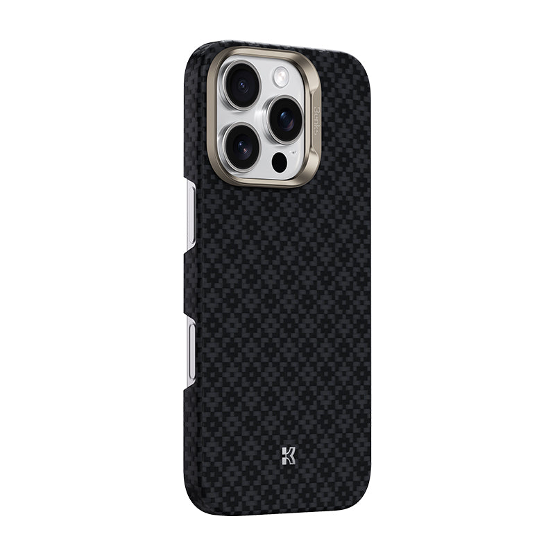 iPhone 16 Pro Kılıf M-Safe Şarj Özellikli Benks ArmorAir ArmorGrid Serisi Kevlar Karbon Kılıf