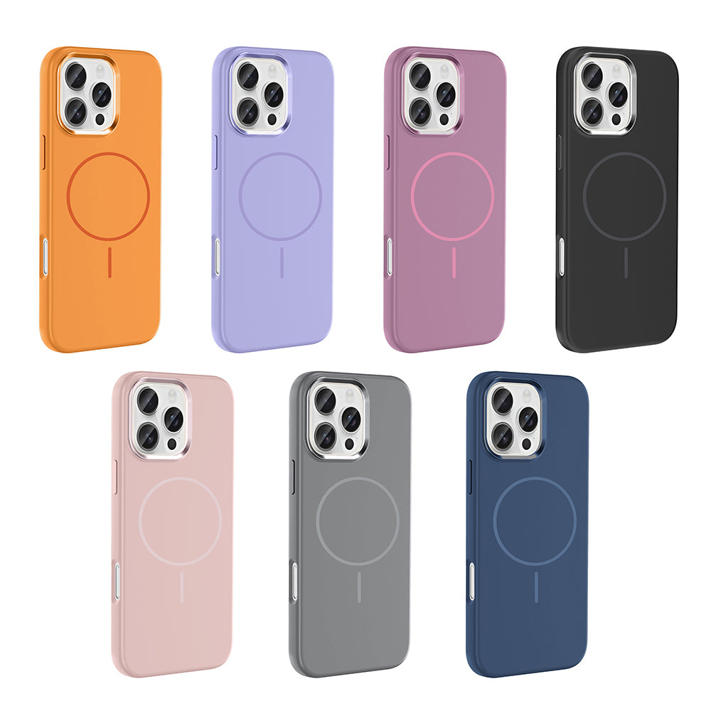 iPhone 16 Pro Kılıf M-Safe Şarj Özellikli Metal Kamera Çerçeveli Zore Edi Silikon Kılıf