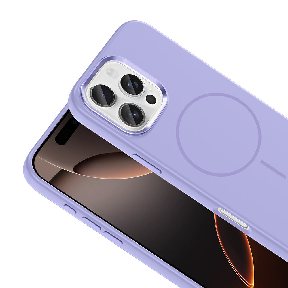 iPhone 16 Pro Kılıf M-Safe Şarj Özellikli Metal Kamera Çerçeveli Zore Edi Silikon Kılıf