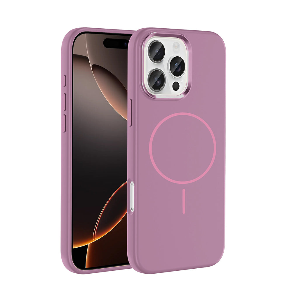 iPhone 16 Pro Kılıf M-Safe Şarj Özellikli Metal Kamera Çerçeveli Zore Edi Silikon Kılıf