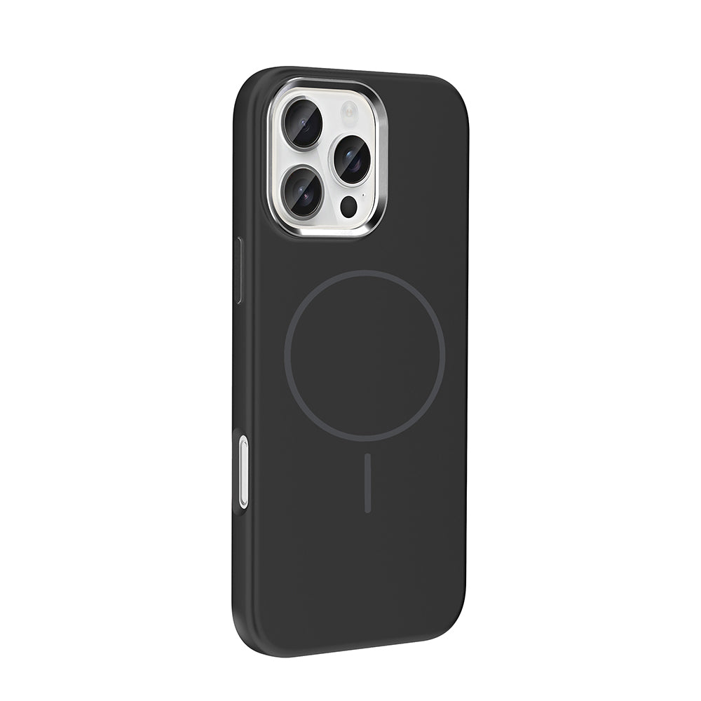 iPhone 16 Pro Kılıf M-Safe Şarj Özellikli Metal Kamera Çerçeveli Zore Edi Silikon Kılıf