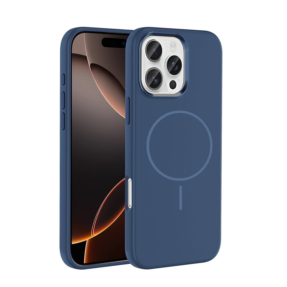 iPhone 16 Pro Kılıf M-Safe Şarj Özellikli Metal Kamera Çerçeveli Zore Edi Silikon Kılıf