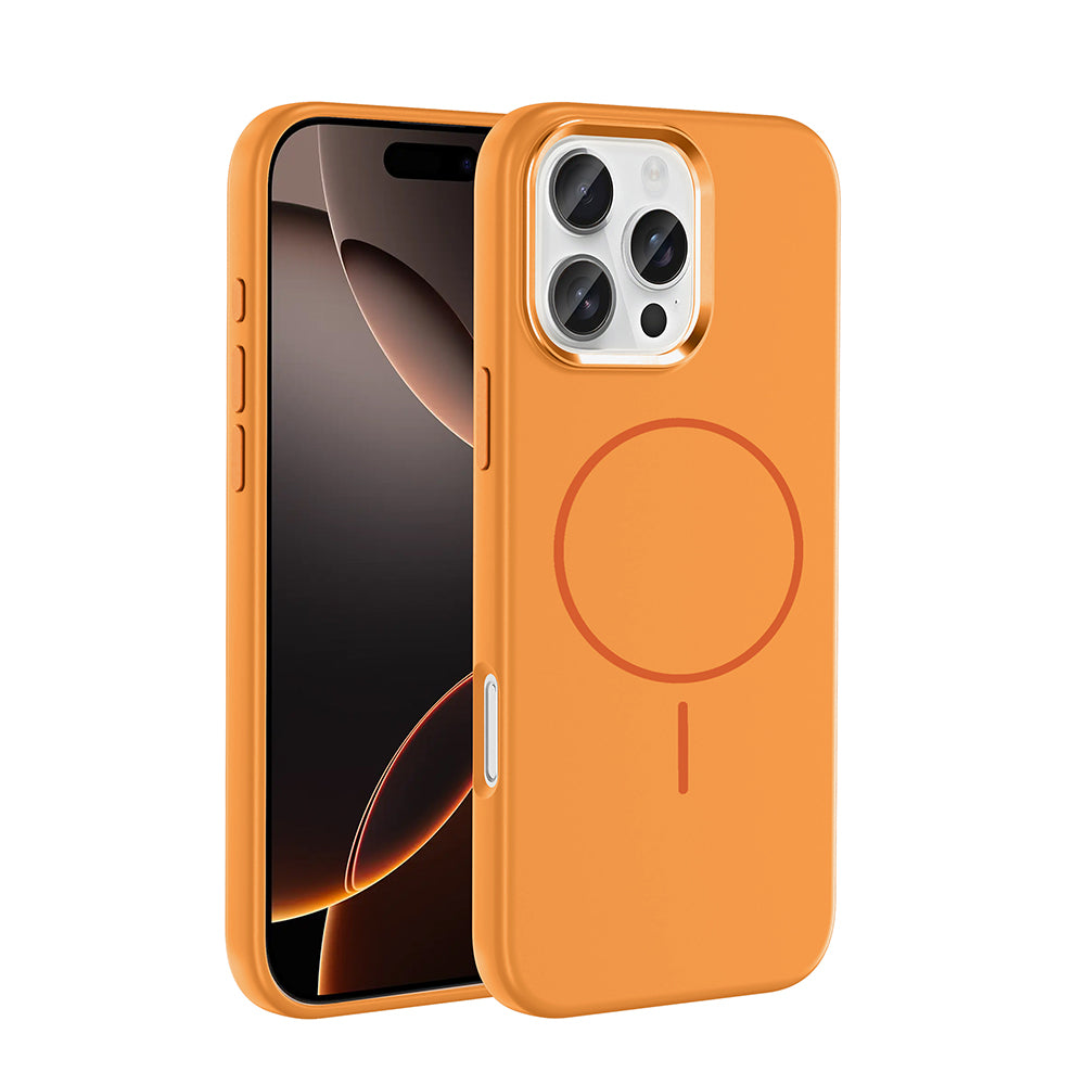 iPhone 16 Pro Kılıf M-Safe Şarj Özellikli Metal Kamera Çerçeveli Zore Edi Silikon Kılıf