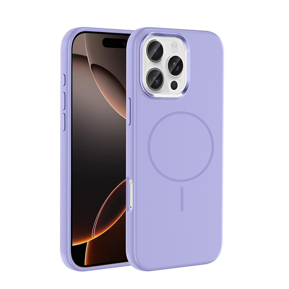iPhone 16 Pro Kılıf M-Safe Şarj Özellikli Metal Kamera Çerçeveli Zore Edi Silikon Kılıf