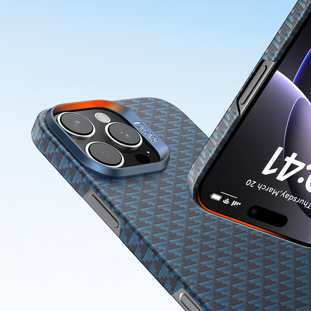 iPhone 16 Pro Kılıf M-safe Şarj Özellikli Raptic Aramid Skin Origin Serisi Karbon Kılıf