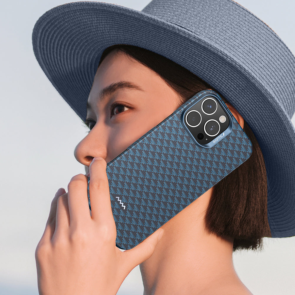 iPhone 16 Pro Kılıf M-safe Şarj Özellikli Raptic Aramid Skin Origin Serisi Karbon Kılıf