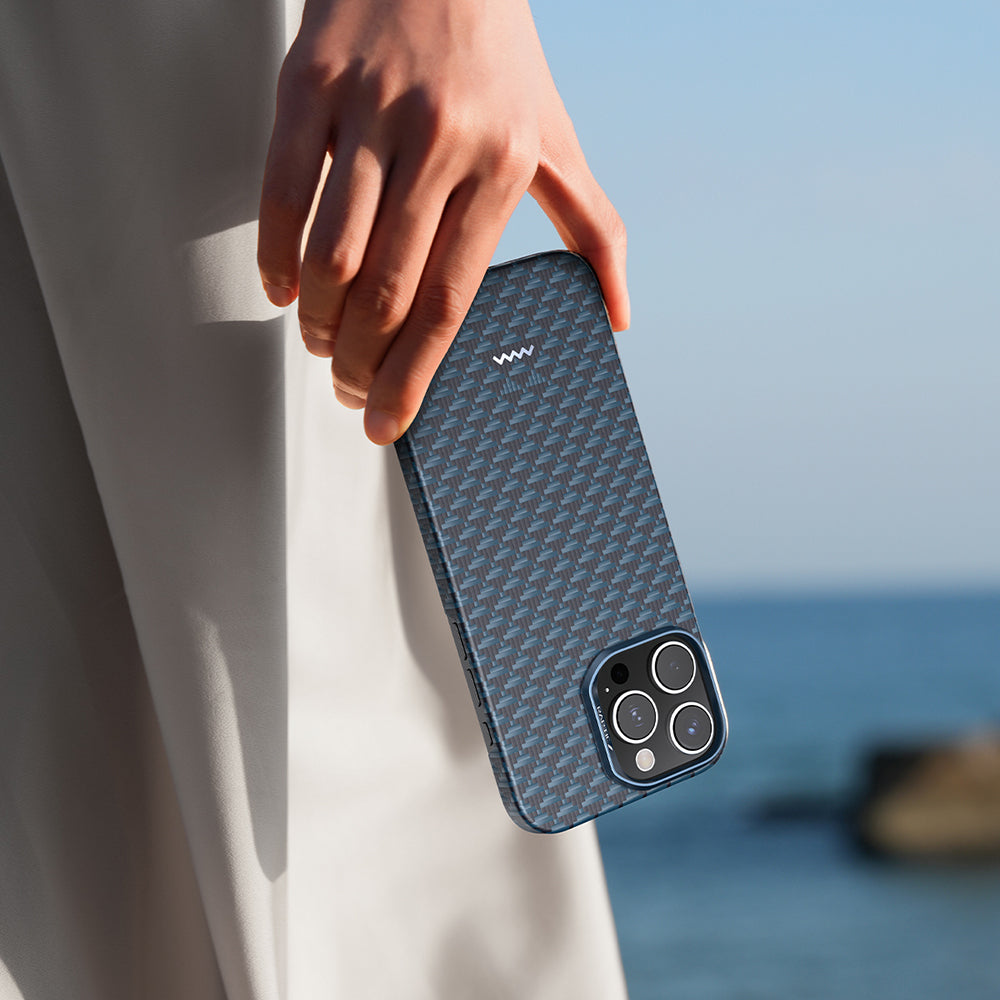 iPhone 16 Pro Kılıf M-safe Şarj Özellikli Raptic Aramid Skin Origin Serisi Karbon Kılıf