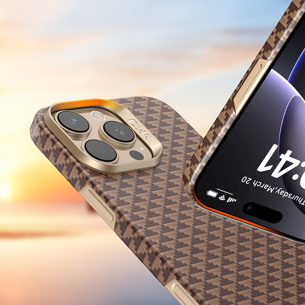 iPhone 16 Pro Kılıf M-safe Şarj Özellikli Raptic Aramid Skin Origin Serisi Karbon Kılıf