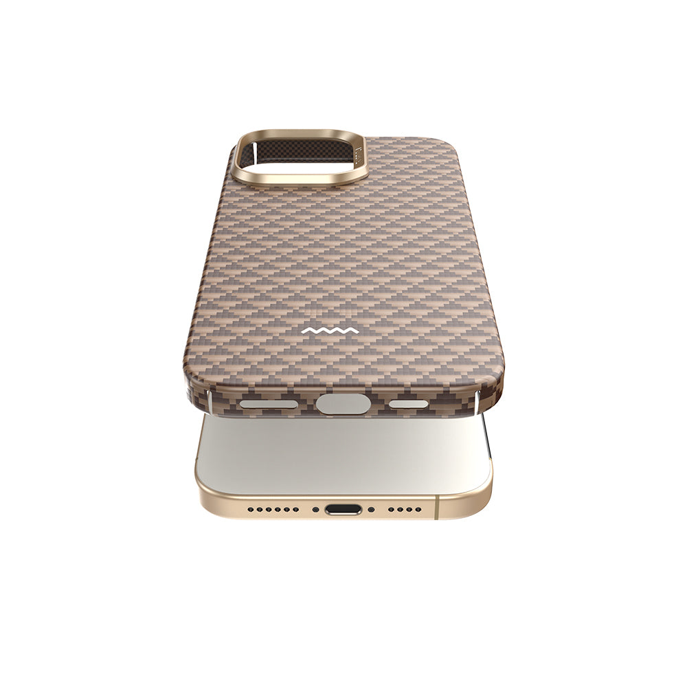 iPhone 16 Pro Kılıf M-safe Şarj Özellikli Raptic Aramid Skin Origin Serisi Karbon Kılıf