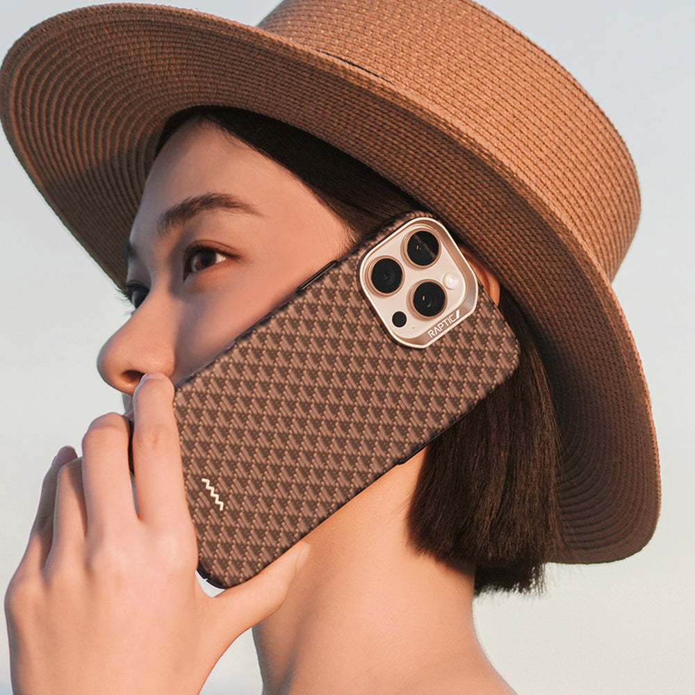 iPhone 16 Pro Kılıf M-safe Şarj Özellikli Raptic Aramid Skin Origin Serisi Karbon Kılıf