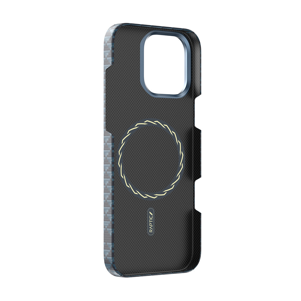 iPhone 16 Pro Kılıf M-safe Şarj Özellikli Raptic Aramid Skin Origin Serisi Karbon Kılıf