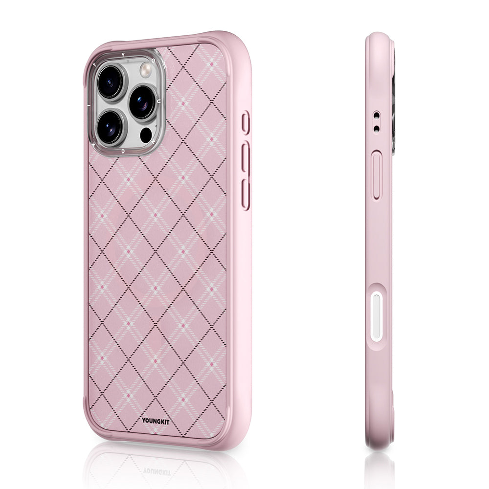 iPhone 16 Pro Kılıf M-safe Şarj Özellikli Youngkit Argyle Serisi Kılıf