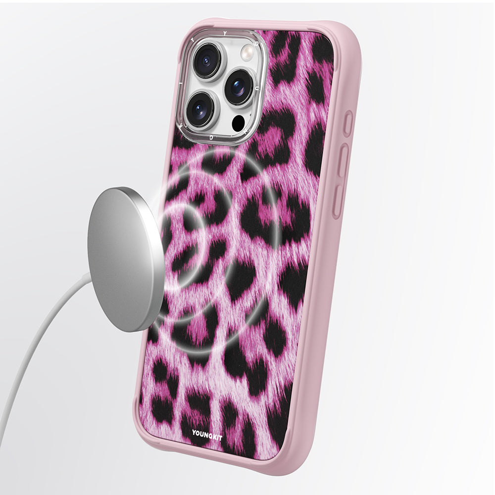 iPhone 16 Pro Kılıf M-safe Şarj Özellikli Youngkit Leopard Serisi Kılıf