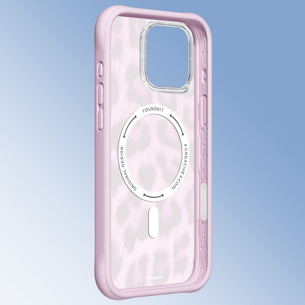 iPhone 16 Pro Kılıf M-safe Şarj Özellikli Youngkit Leopard Serisi Kılıf