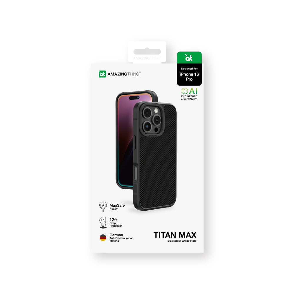 iPhone 16 Pro Kılıf M-safe Şarj Özellikli 1500D Aramid Fiber Amazingthing Titan Max Serisi Kılıf