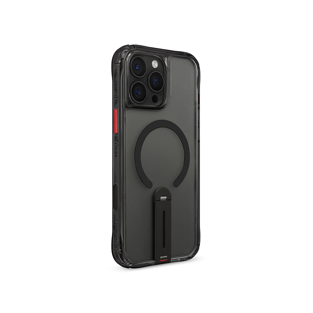 iPhone 16 Pro Kılıf M-safe Şarj Özellikli 360 Derece Dönebilen Standlı Skinarma Helix Kılıf