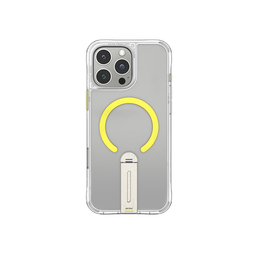 iPhone 16 Pro Kılıf M-safe Şarj Özellikli 360 Derece Dönebilen Standlı Skinarma Helix Kılıf