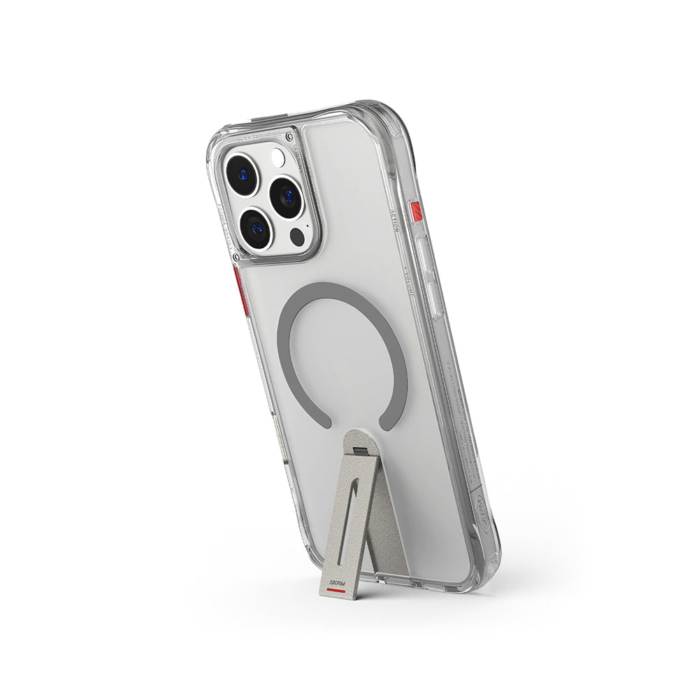iPhone 16 Pro Kılıf M-safe Şarj Özellikli 360 Derece Dönebilen Standlı Skinarma Helix Kılıf