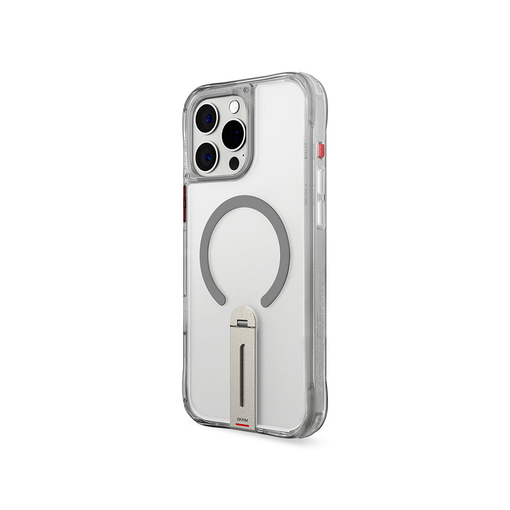 iPhone 16 Pro Kılıf M-safe Şarj Özellikli 360 Derece Dönebilen Standlı Skinarma Helix Kılıf