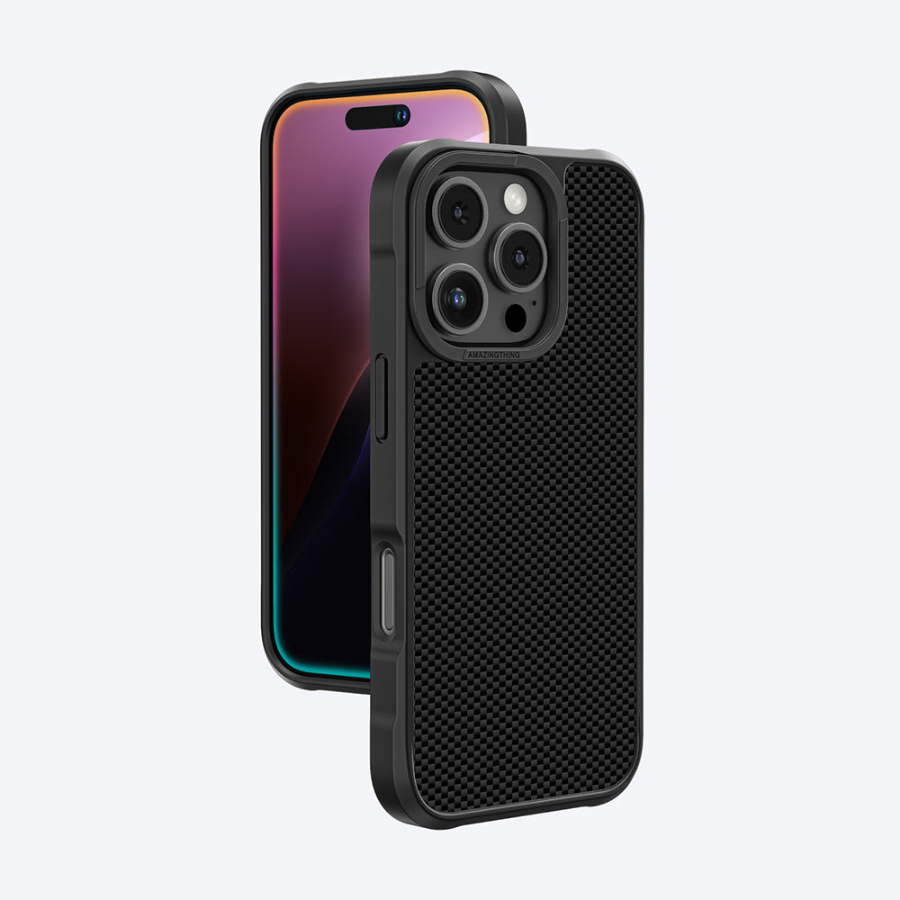iPhone 16 Pro Kılıf M-safe Şarj Özellikli 600D Aramid Fiber Amazingthing Titan Max Serisi Kılıf