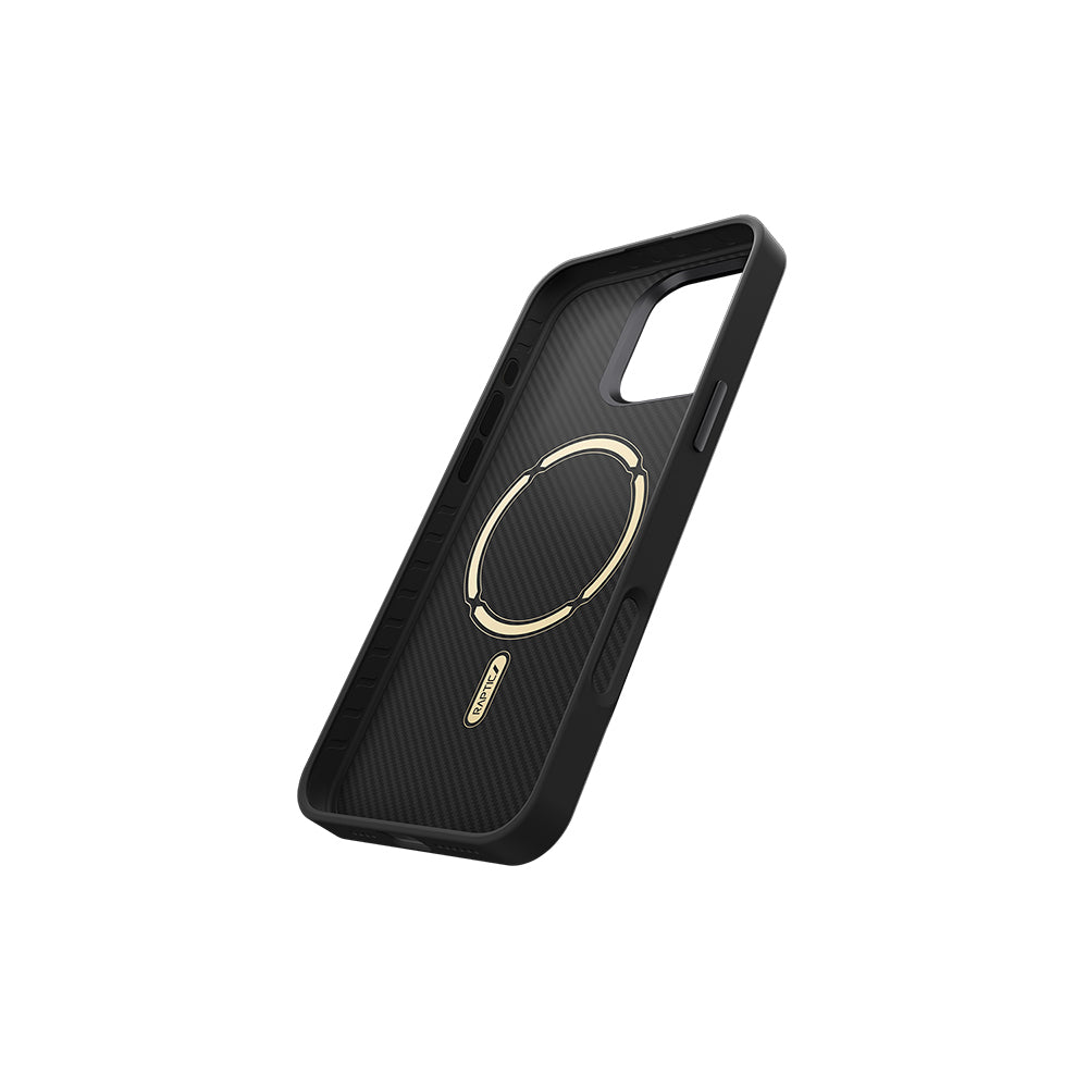 iPhone 16 Pro Kılıf M-safe Şarj Özellikli 600D Metal Kamera Çerçeveli Raptic Aramid Karbon Fiber Serisi Kılıf