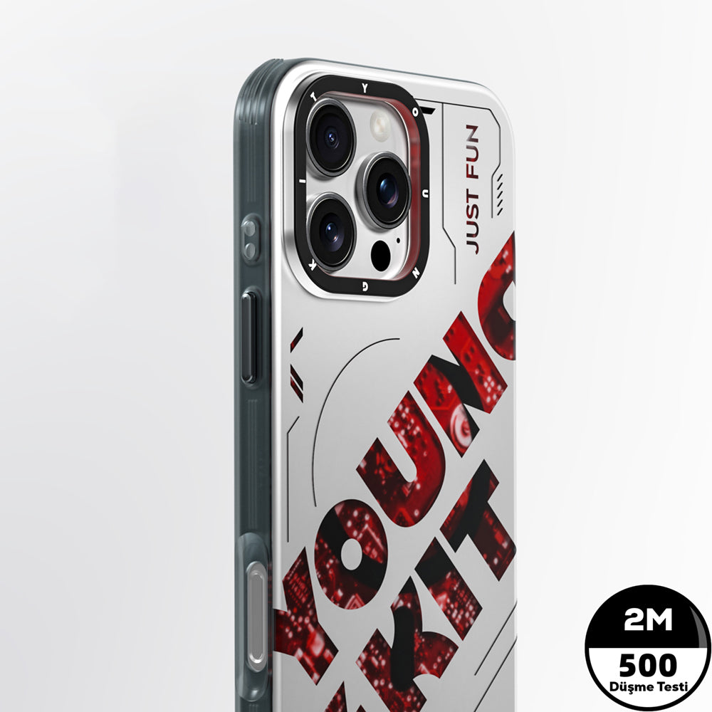 iPhone 16 Pro Kılıf M-safe Şarj Özellikli Airbagli Çift Katmanlı Youngkit Future Serisi Kılıf