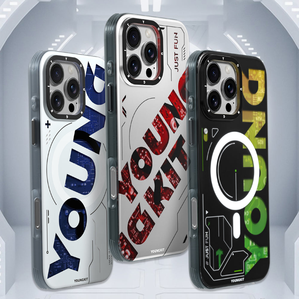 iPhone 16 Pro Kılıf M-safe Şarj Özellikli Airbagli Çift Katmanlı Youngkit Future Serisi Kılıf