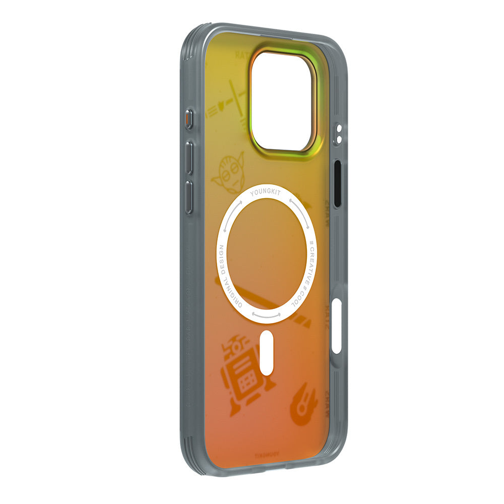 iPhone 16 Pro Kılıf M-safe Şarj Özellikli Airbagli Hologram Tasarımlı Youngkit Interstellar Serisi Kılıf
