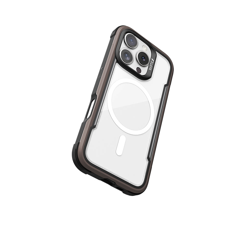 iPhone 16 Pro Kılıf M-safe Şarj Özellikli Airbagli Raptic Shield Serisi Şeffaf Arka Yüzey Kılıf