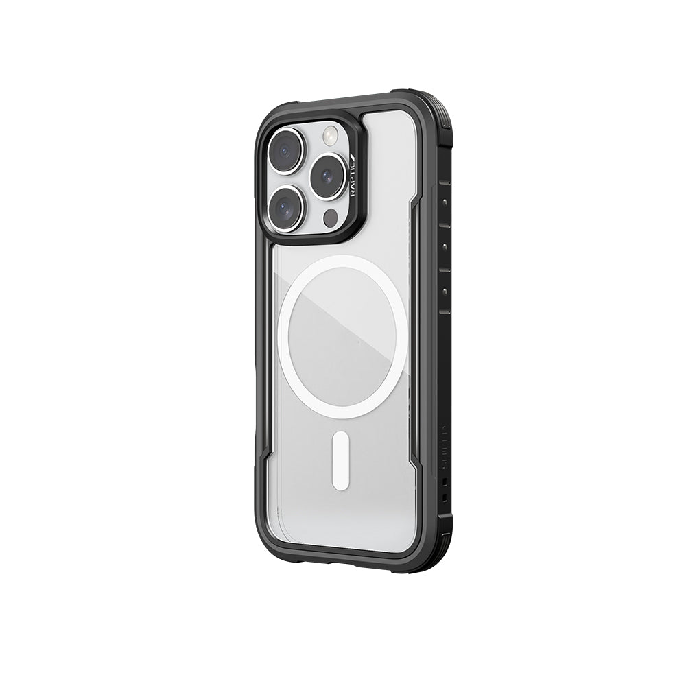 iPhone 16 Pro Kılıf M-safe Şarj Özellikli Airbagli Raptic Shield Serisi Şeffaf Arka Yüzey Kılıf